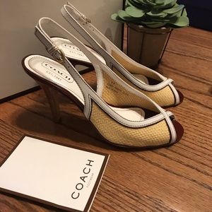 Coach Maddie Open Toe Slingback Pumps - Size 8